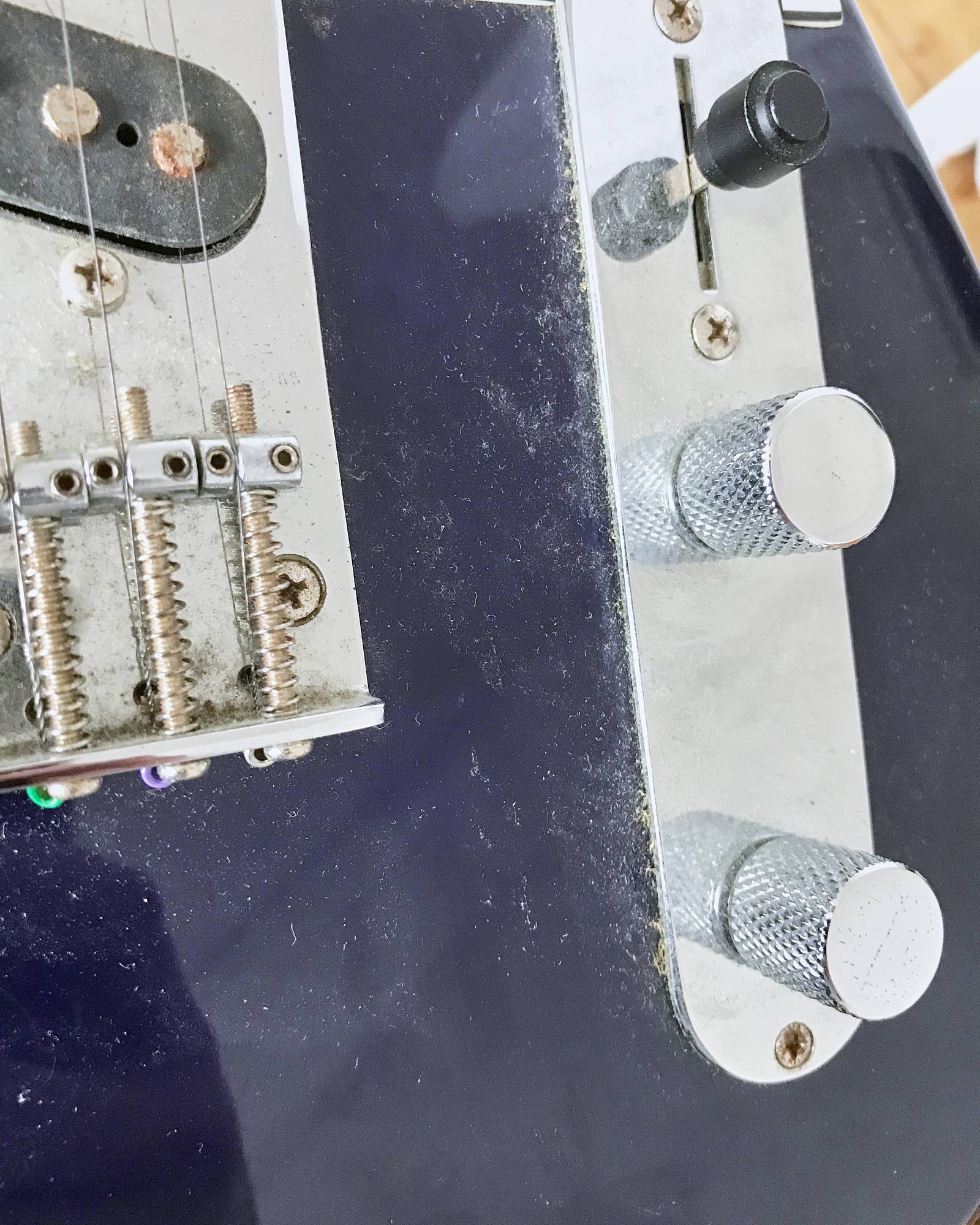 1996 Squier Bigsby Telecaster Control Plate Before